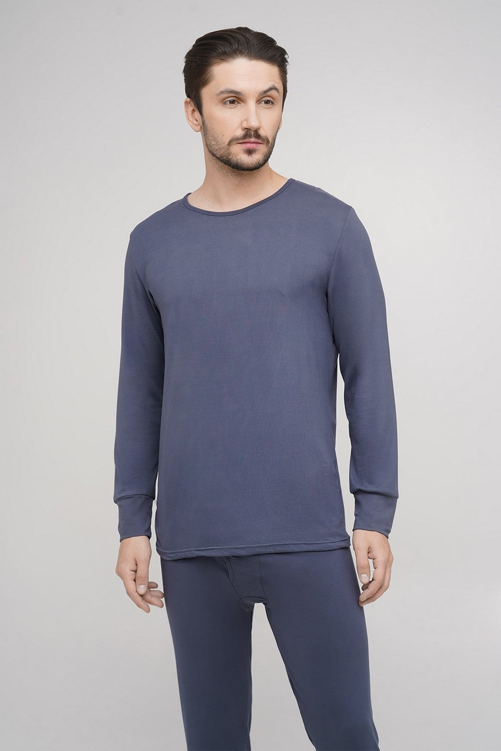 Мужской бесшовный термолонгслив ДЛ001ТВ dark grey