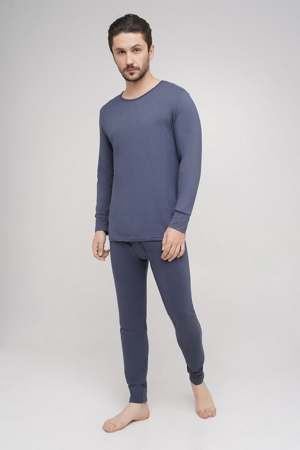 Мужской бесшовный термолонгслив ДЛ001ТВ dark grey