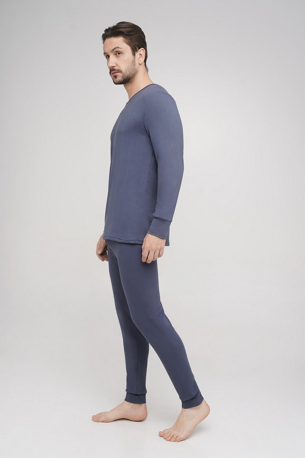 Мужской бесшовный термолонгслив ДЛ001ТВ dark grey