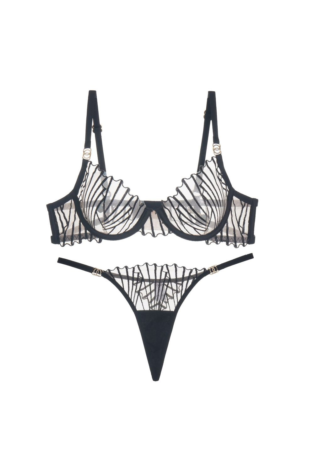 Полупрозрачный бюстгальтер на косточках ФН001БВ black