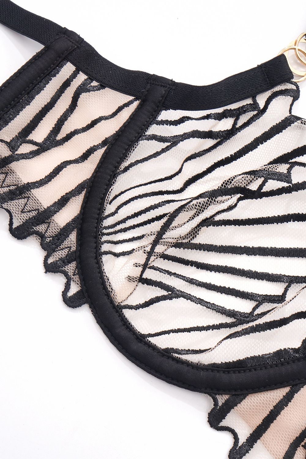 Полупрозрачный бюстгальтер на косточках ФН001БВ black