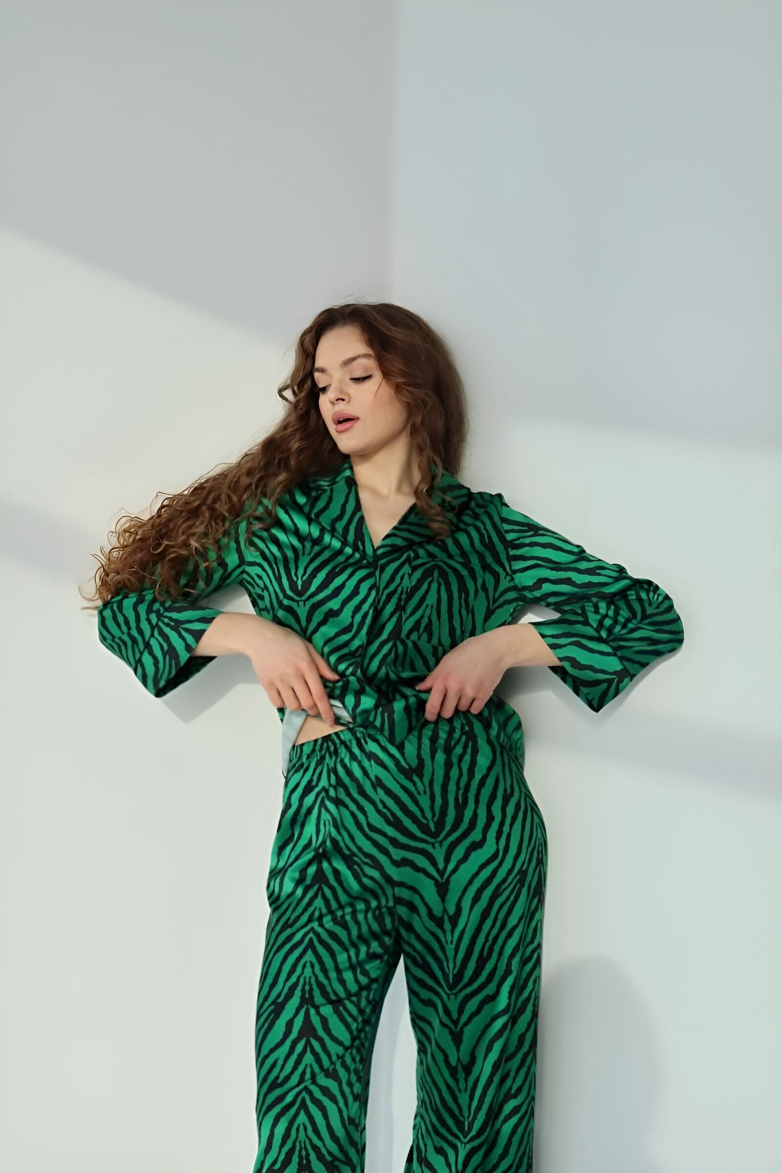 Пижама с принтом green zebra