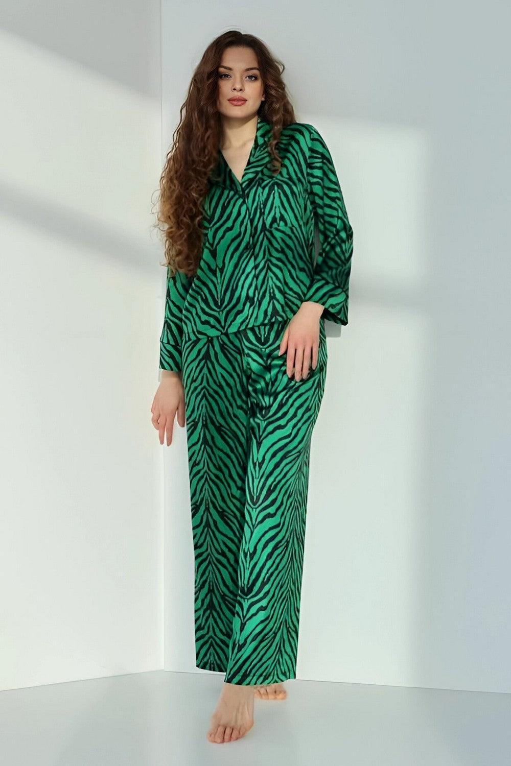 Пижама с принтом green zebra