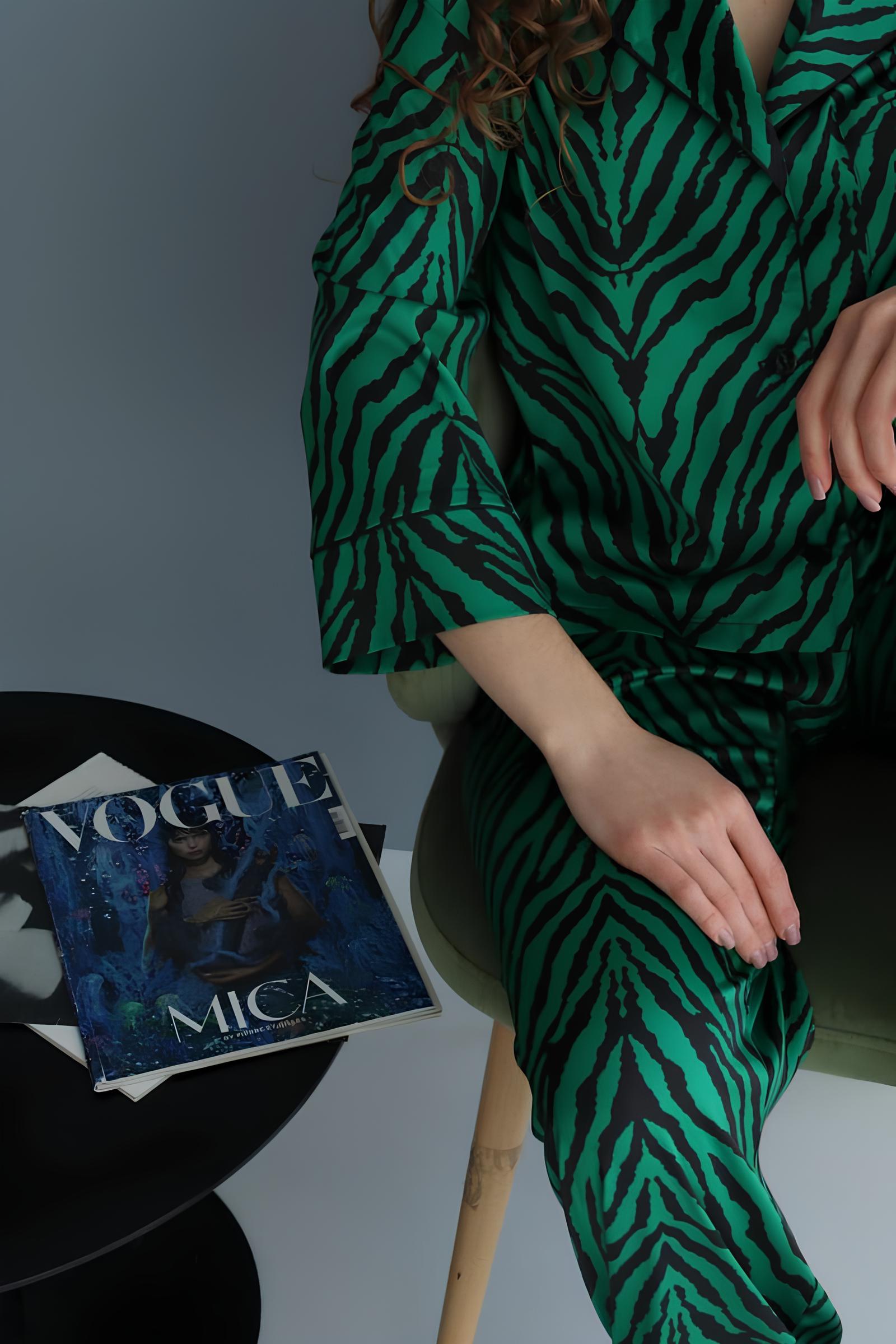 Пижама с принтом green zebra