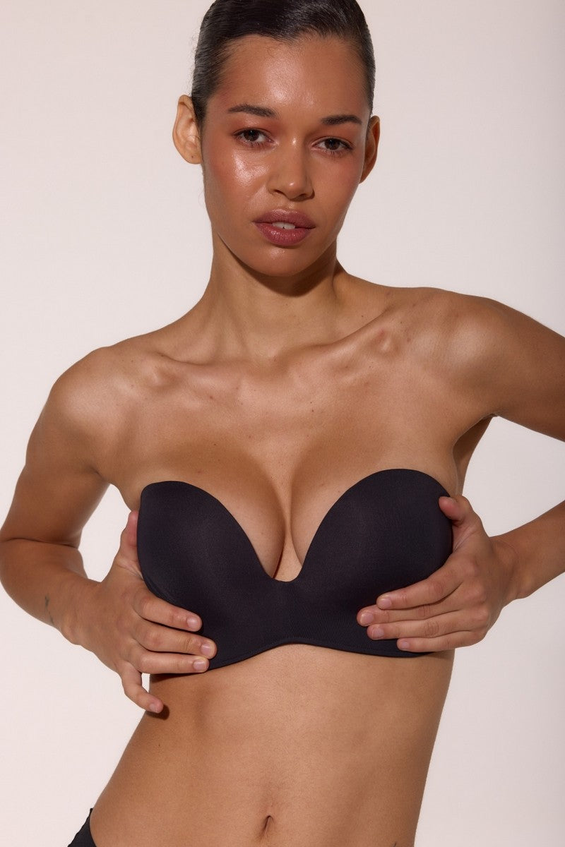 Бюстгальтер балконет без кісточок L1523A Caramela black