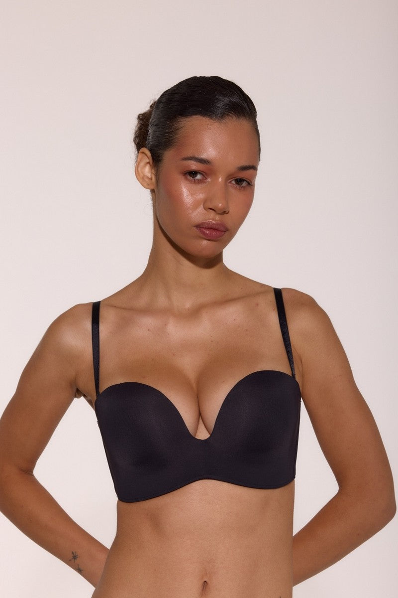 Бюстгальтер балконет без косточек L1523A Caramela black