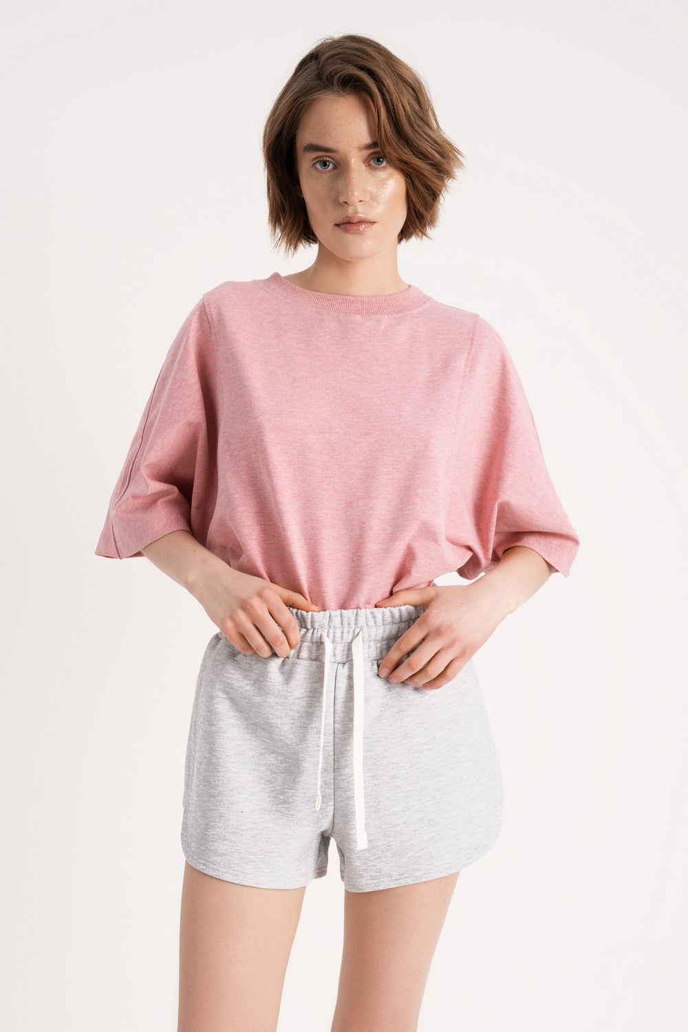 Бавовняна футболка оверсайз 2012-91 Paula rose melange