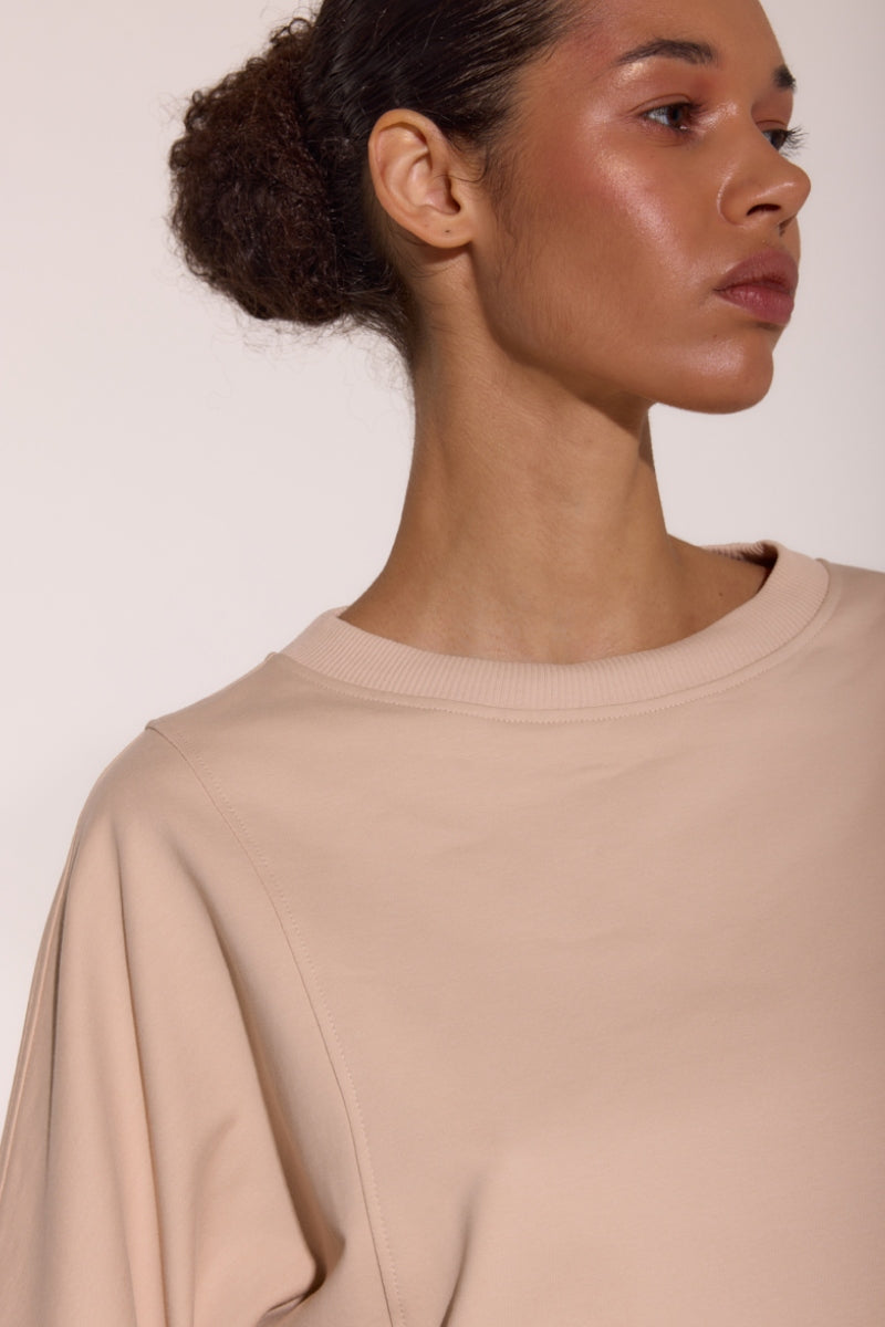Хлопковая футболка оверсайз 2012-91 Paula beige