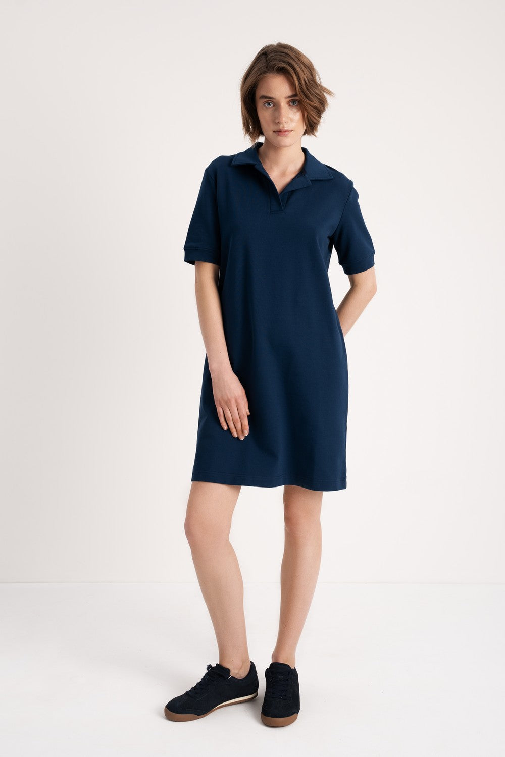 Хлопковое платье-поло 2050-172 Hola blue