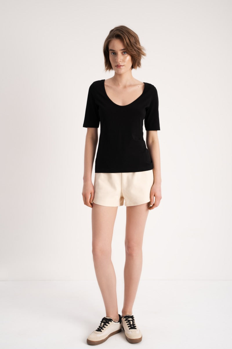 Двухсторонняя хлопковая футболка L030 Molly black