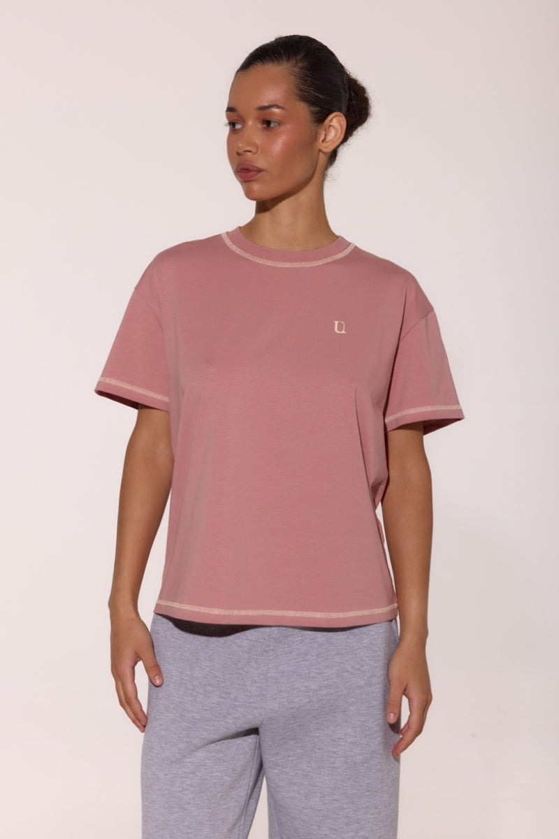Хлопковая футболка с логотипом L042 rose