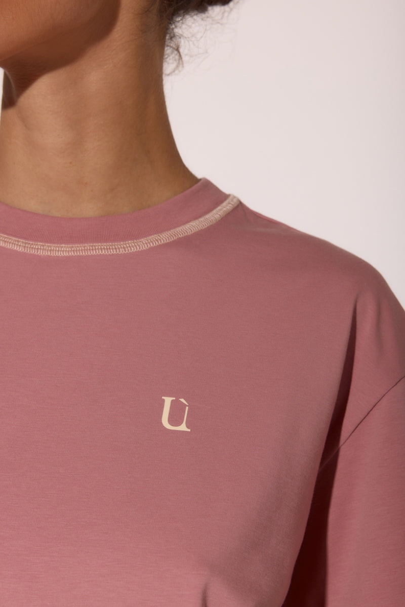 Хлопковая футболка с логотипом L042 rose