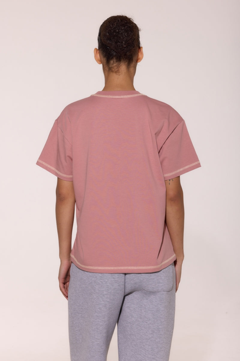 Хлопковая футболка с логотипом L042 rose