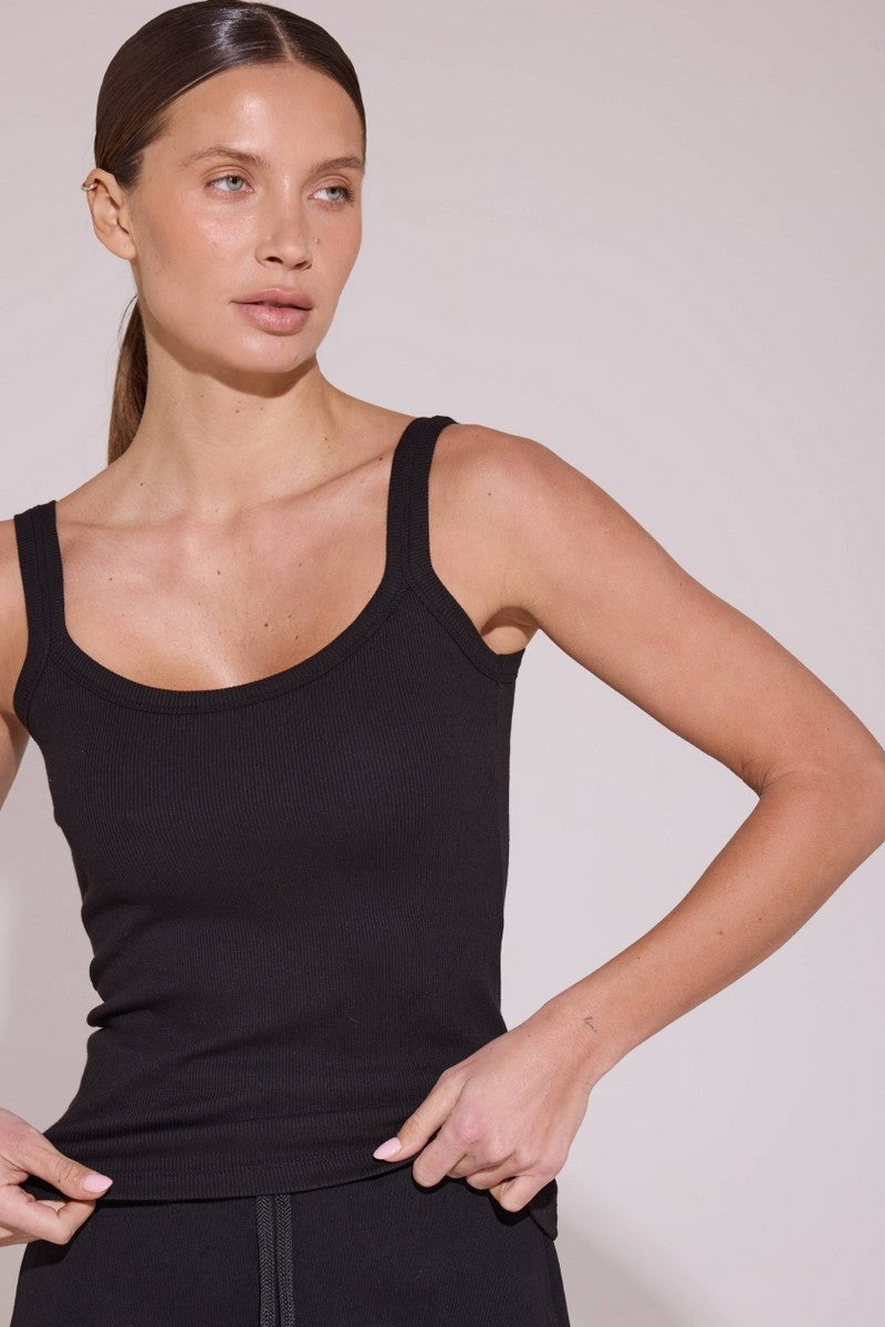 Майка в рубчик L044r black
