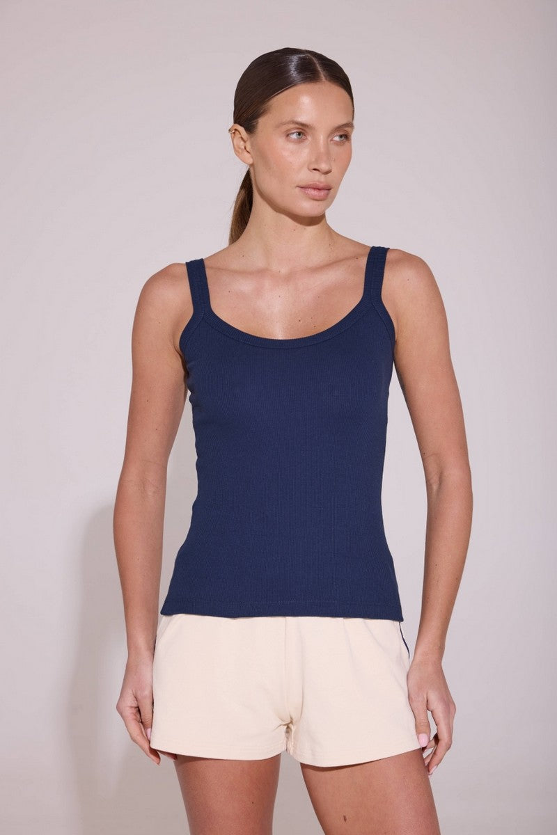 Майка в рубчик L044r dark blue