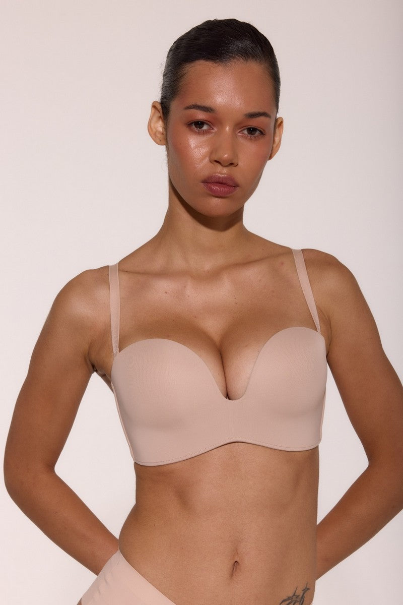 Бюстгальтер балконет без косточек L1523A Caramela beige