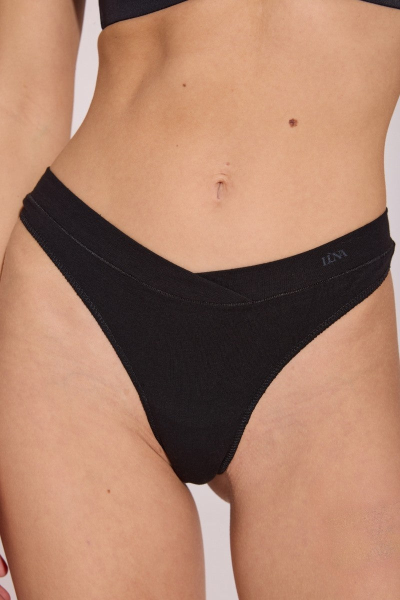 Трусики стринг из хлопка L5147S Veronica black