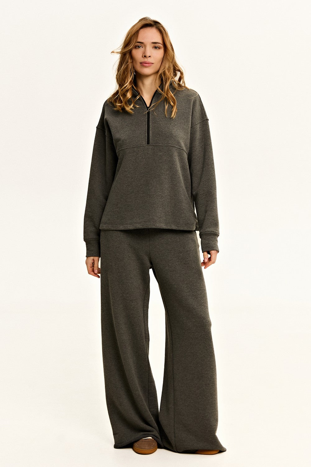 Прямые брюки с карманами LC028p Solo dark melange