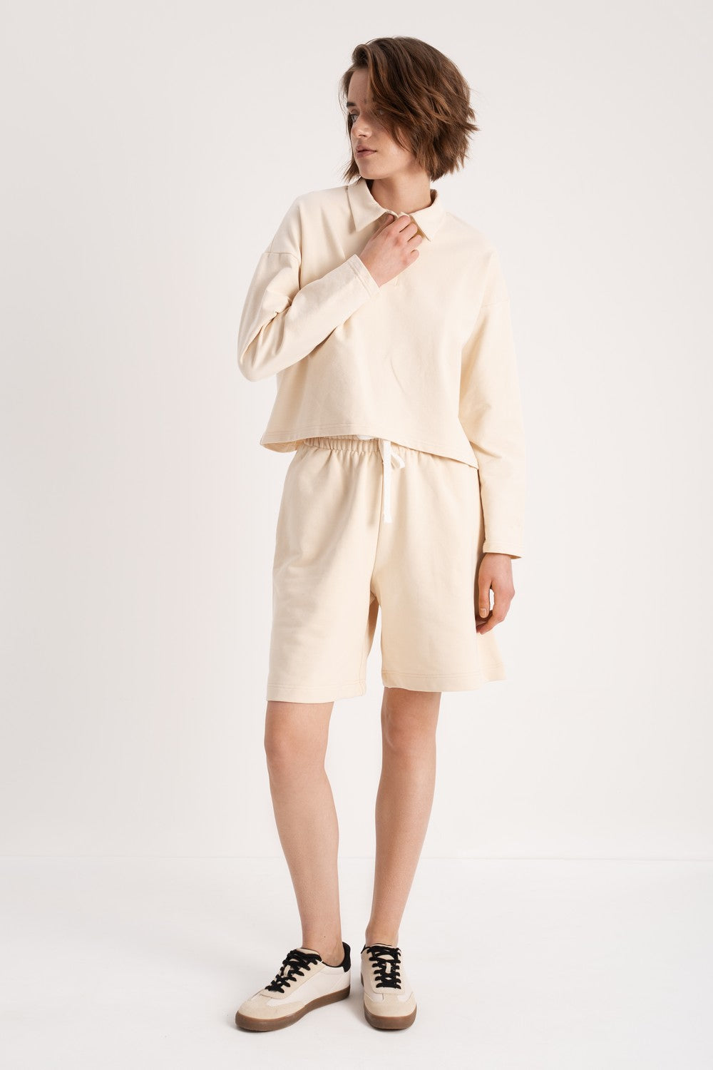 Удлиненные хлопковые шорты LC030sh Hoster milk