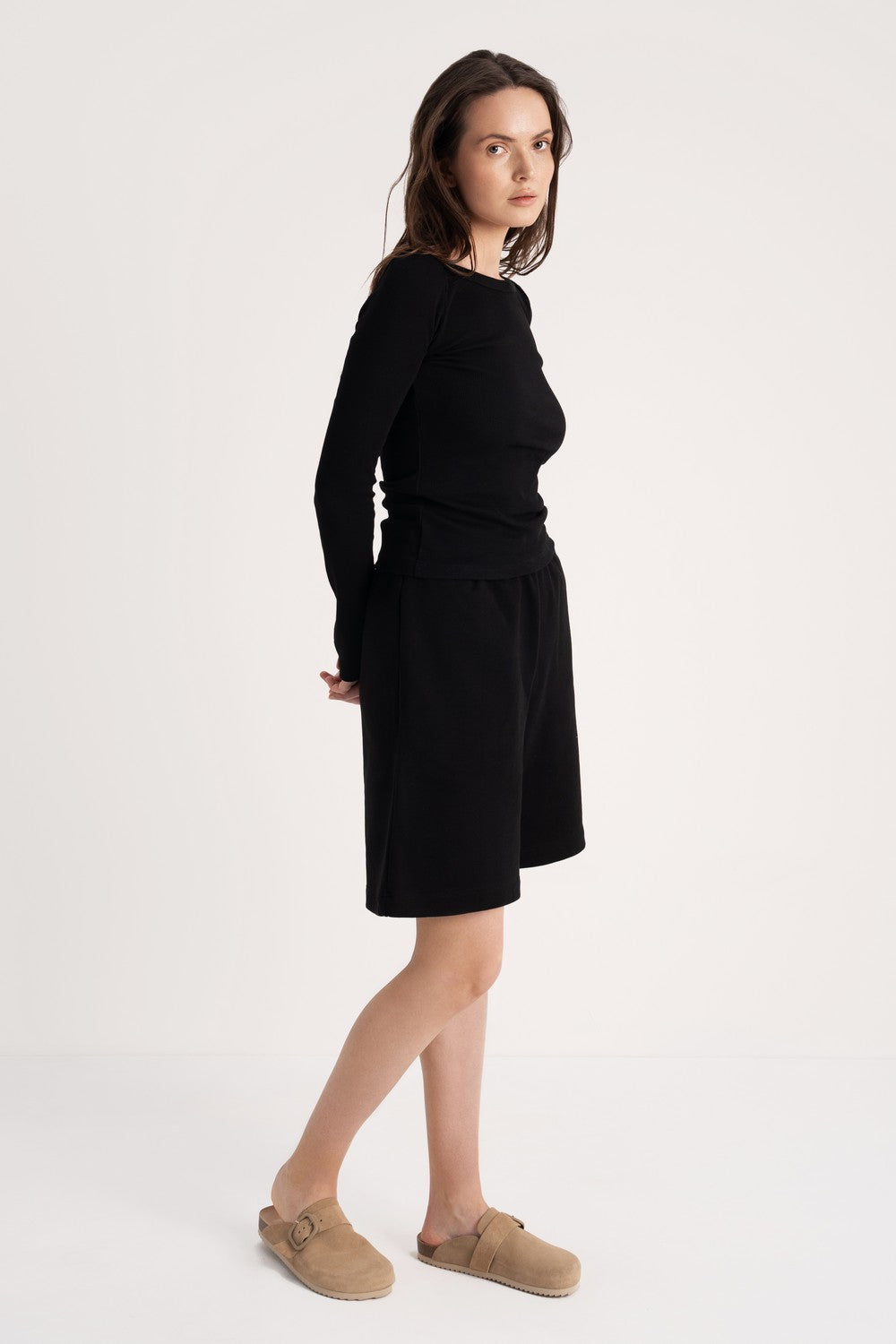 Лонгслив в рубчик LC041l Luisa black