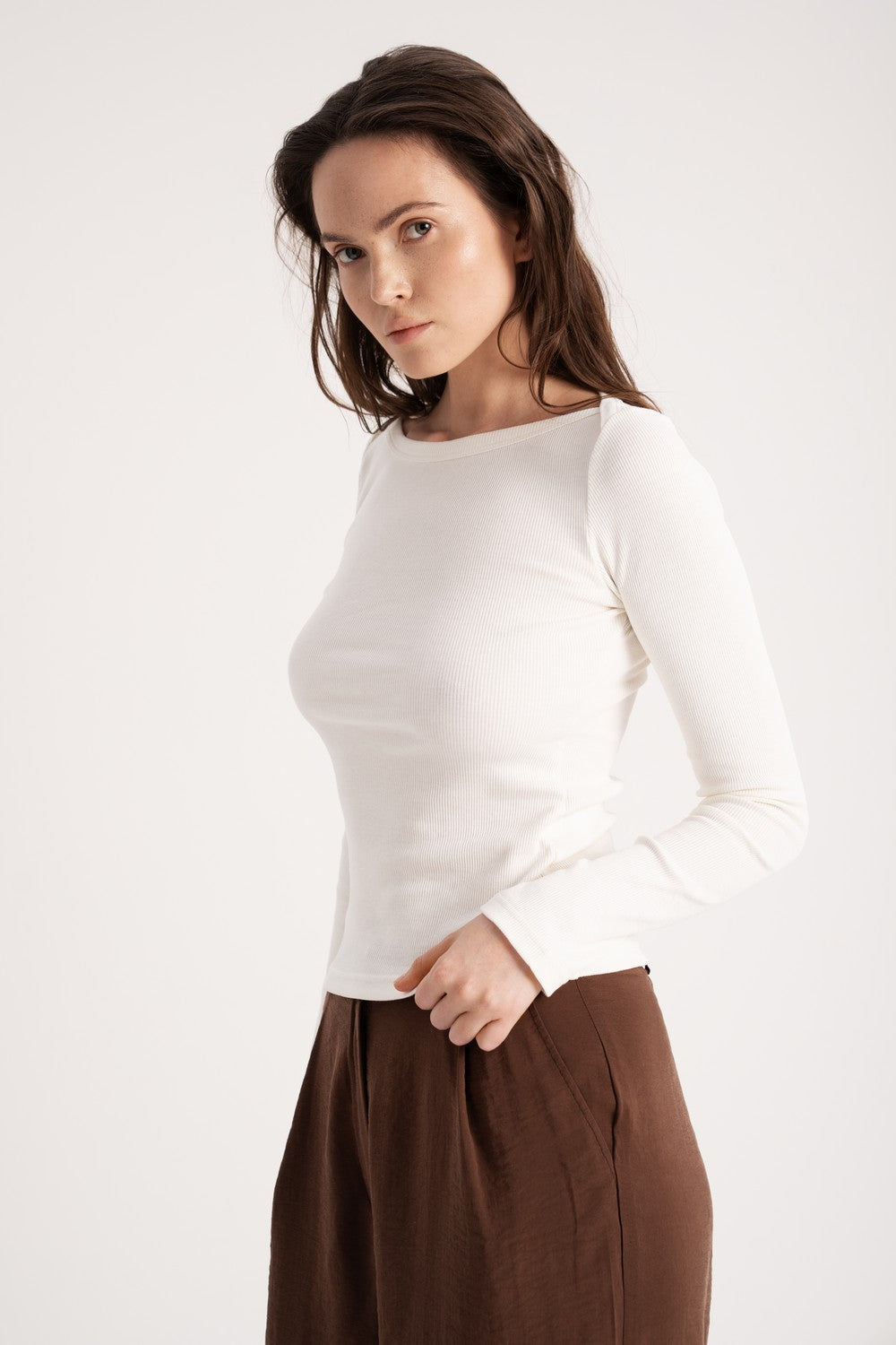 Лонгслив в рубчик LC041l Luisa milk