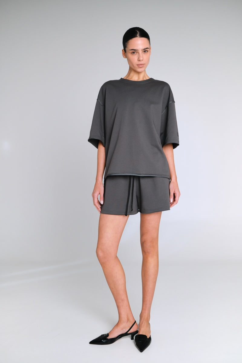 Хлопковый костюм с шортами LC070 graphite