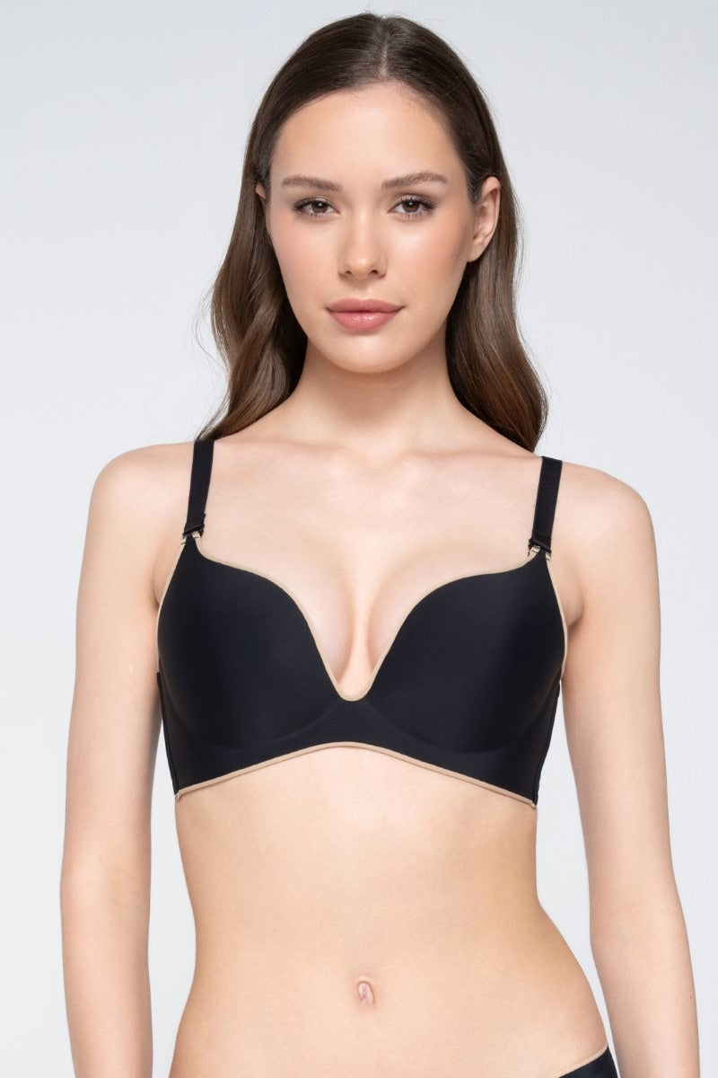 Бесшовный бюстгалтер без косточек Miracle 1808 black