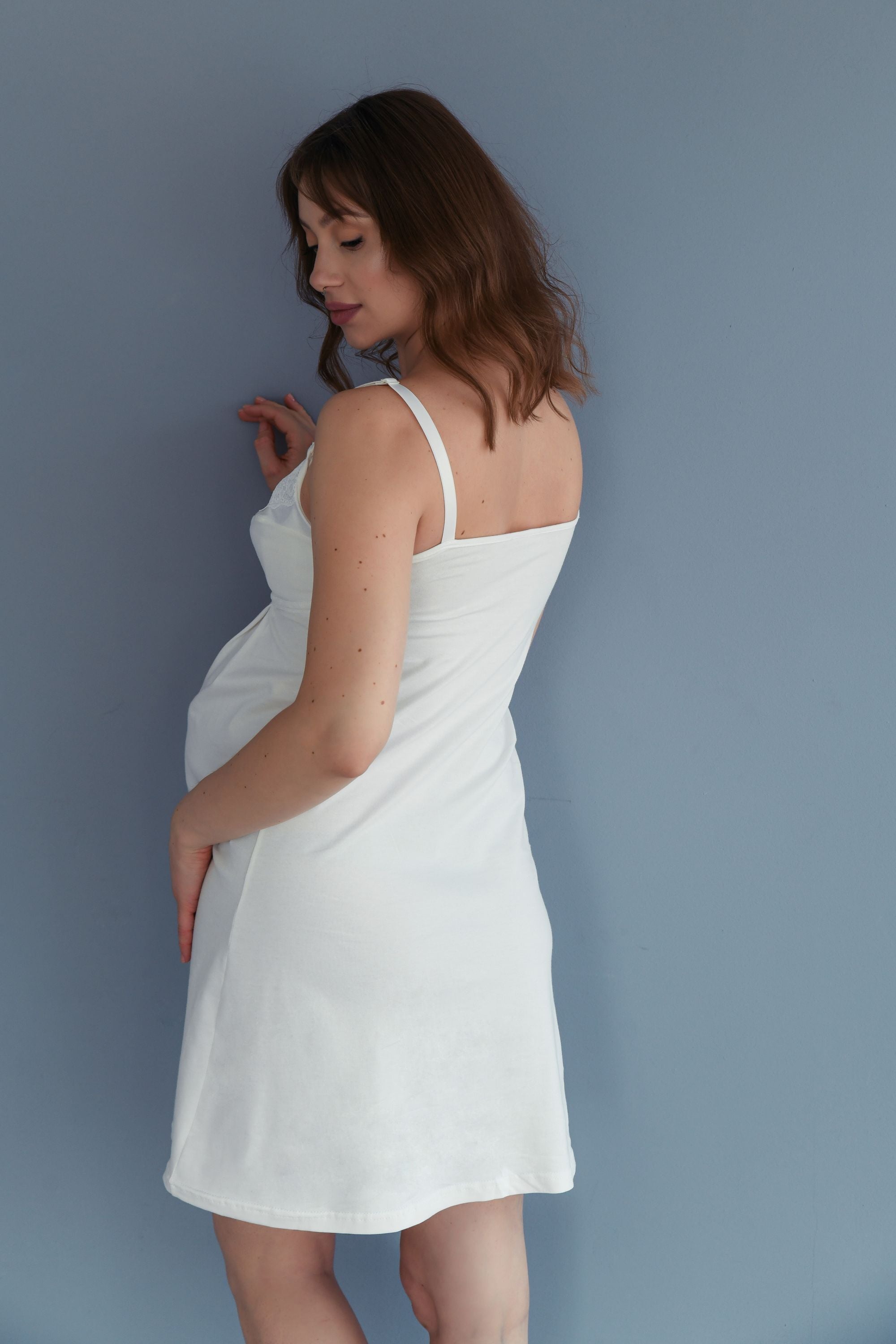 Ночная хлопковая сорочка для кормящих мам 24182 Soft&Lace milk