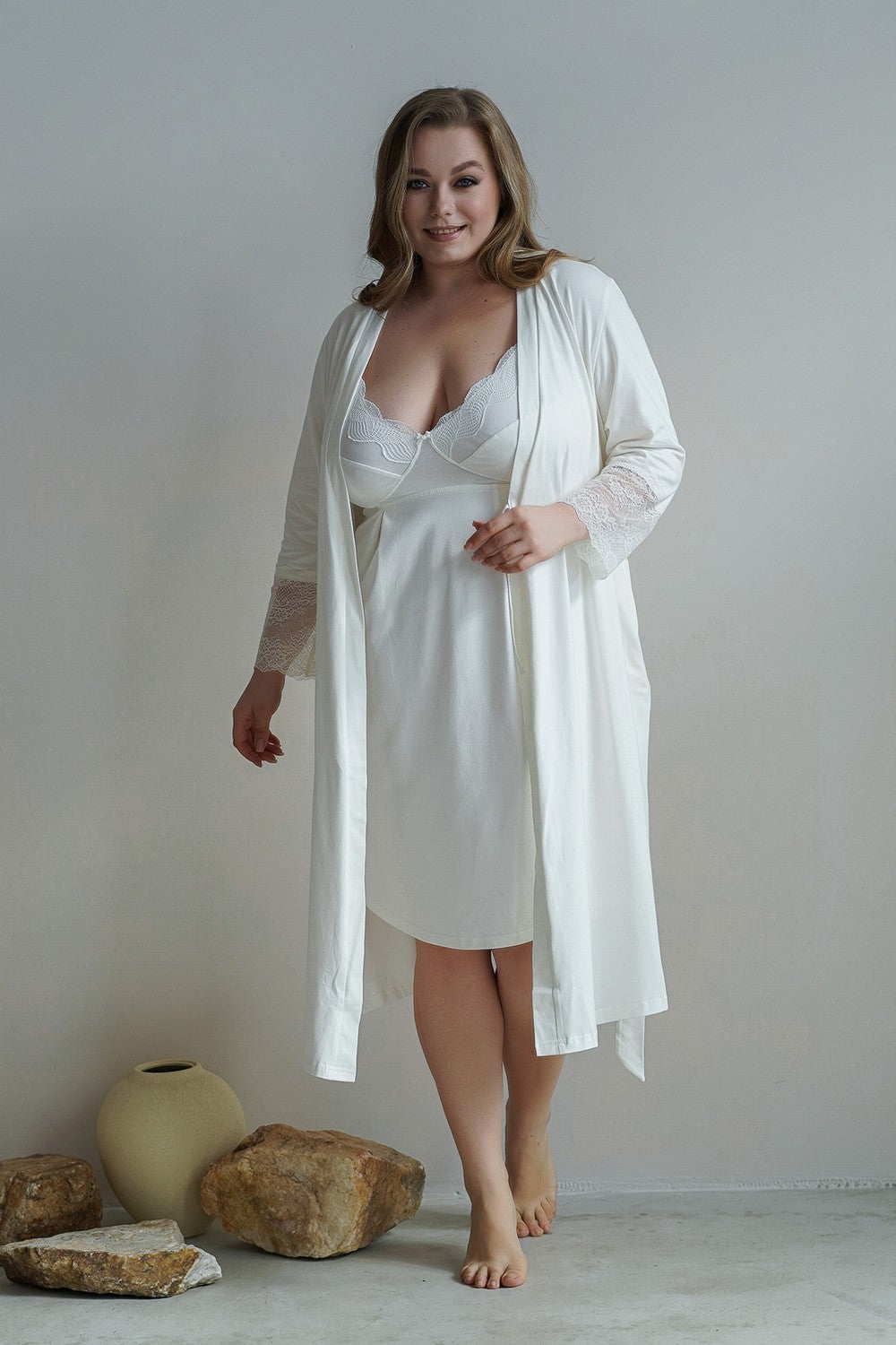Ночная хлопковая сорочка для кормящих мам 24182 Soft&Lace milk