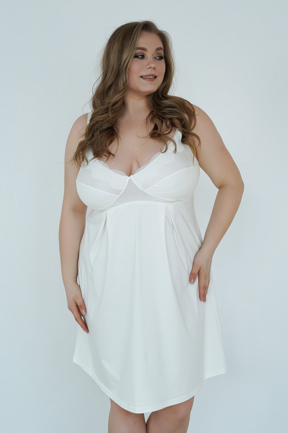 Ночная хлопковая сорочка для кормящих мам 24182 Soft&Lace milk