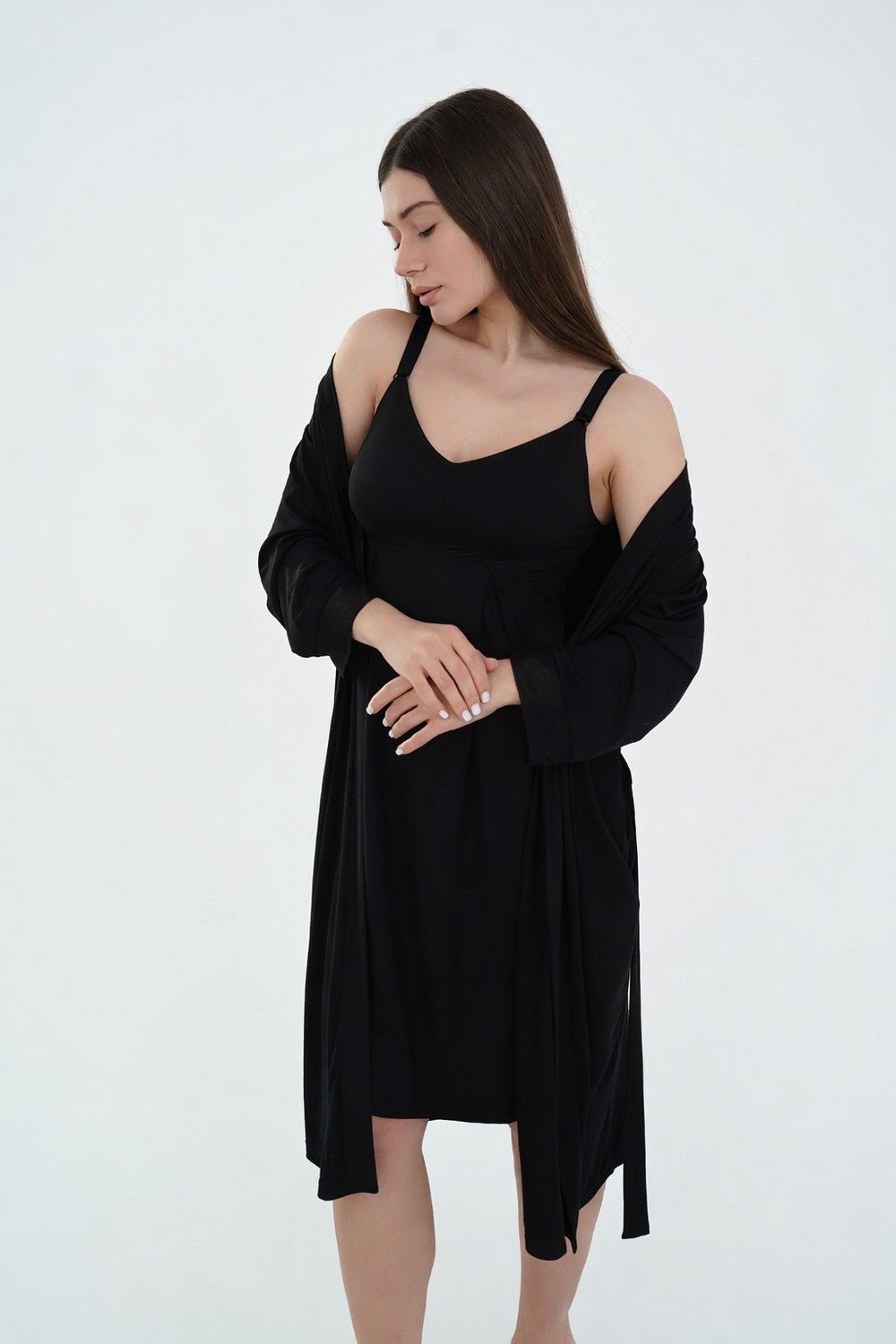 Сорочка для беременных и кормящих мам 24195 Soft&Lace black