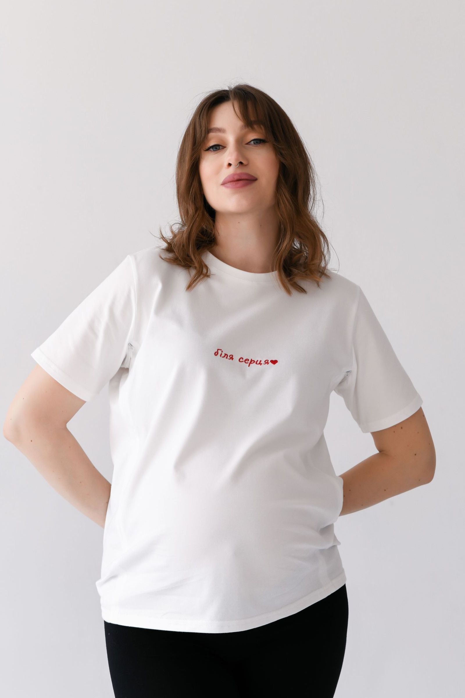 Хлопковая футболка для кормящих мам 24302 Simple&Basic milk