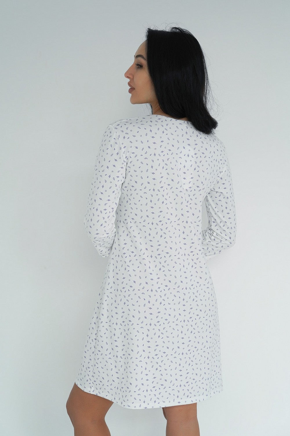 Сорочка для беременных и кормящих мам 25203 milk/purple