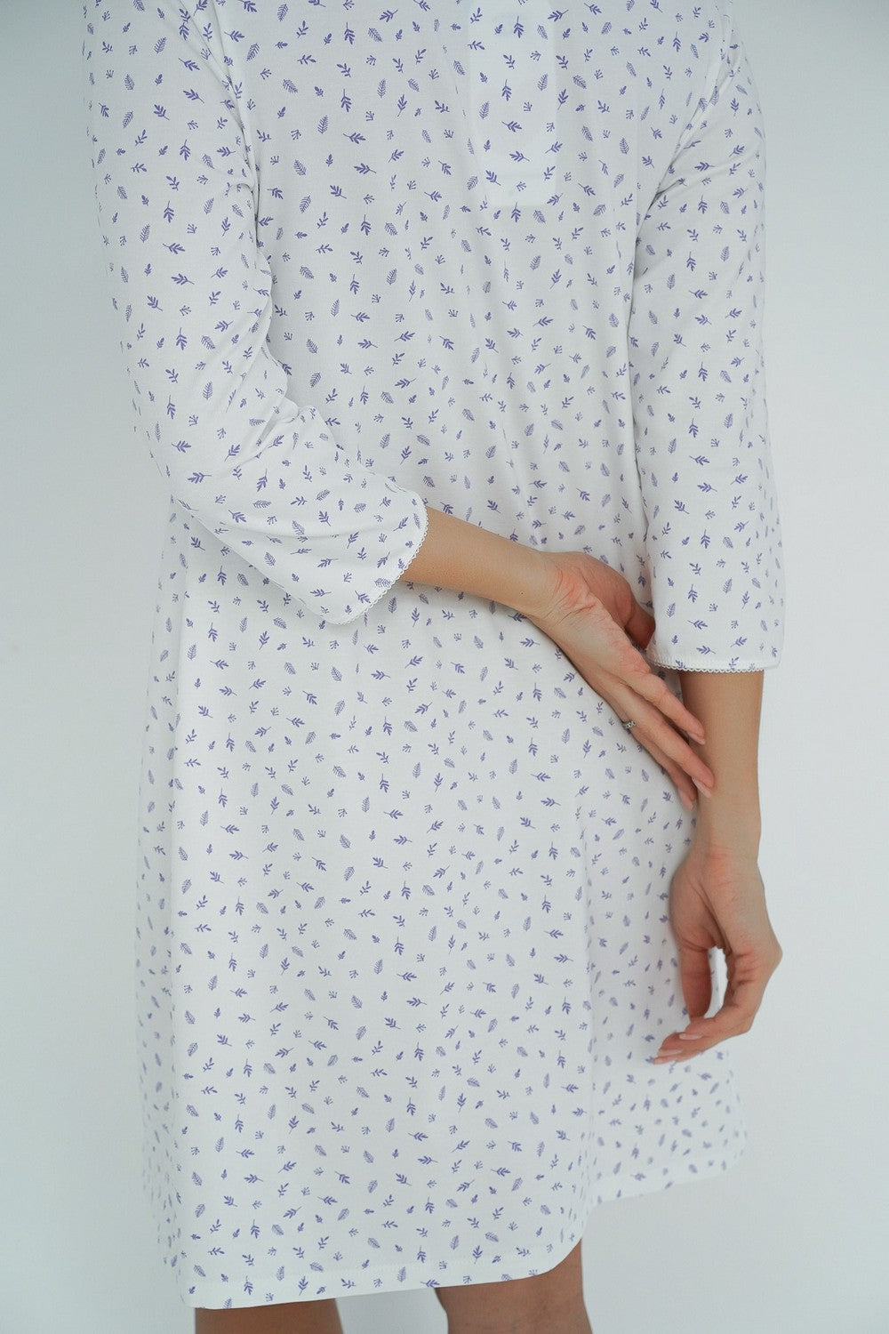 Сорочка для беременных и кормящих мам 25203 milk/purple