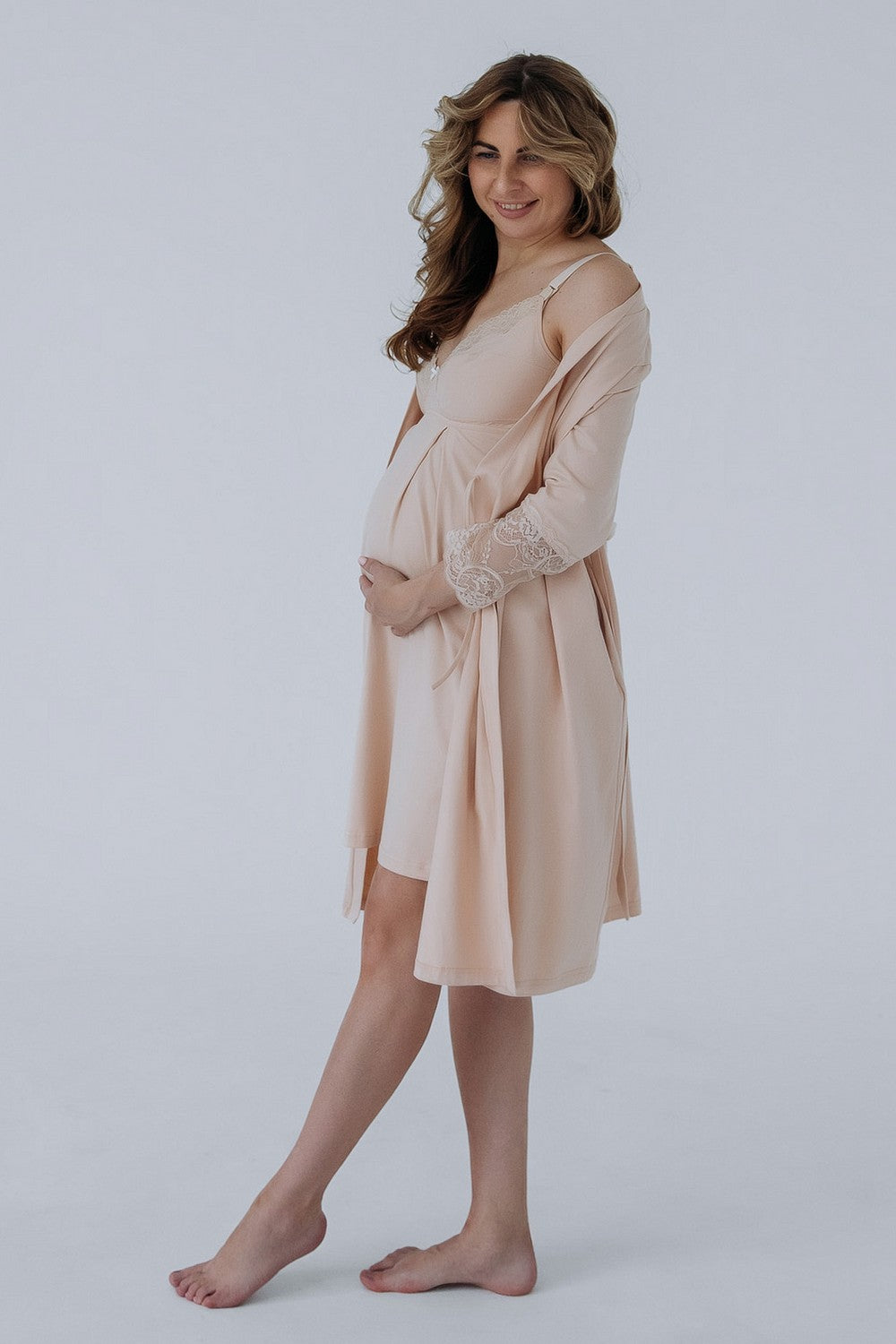 Бавовняний халат для вагітних та годуючих мам 25318 frappe