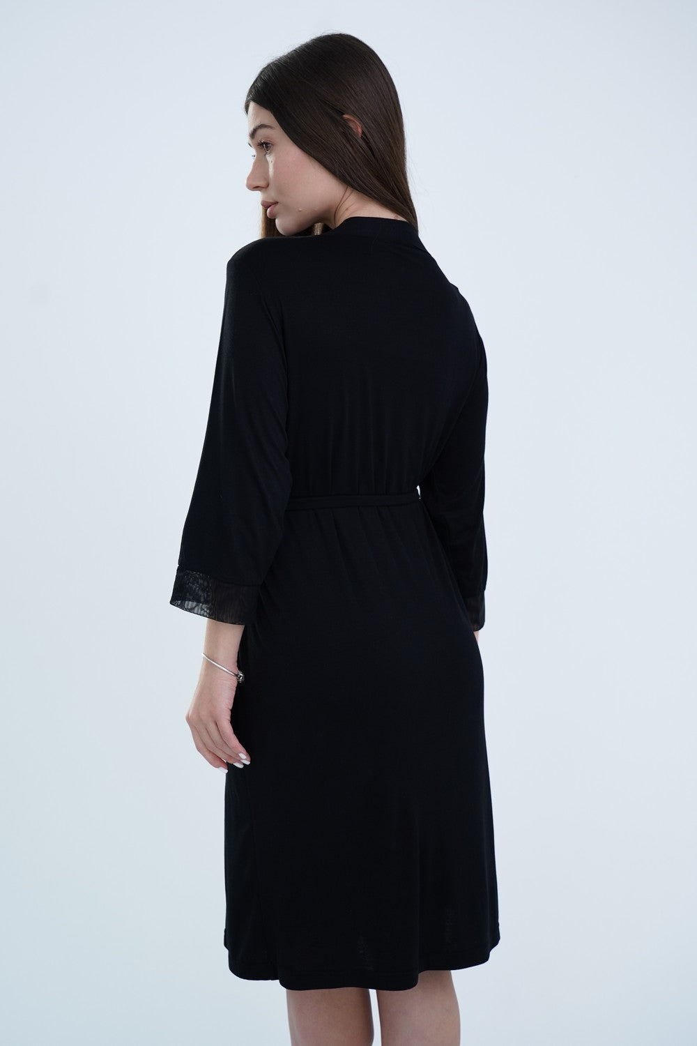 Халат для беременных из вискозы 25319 black