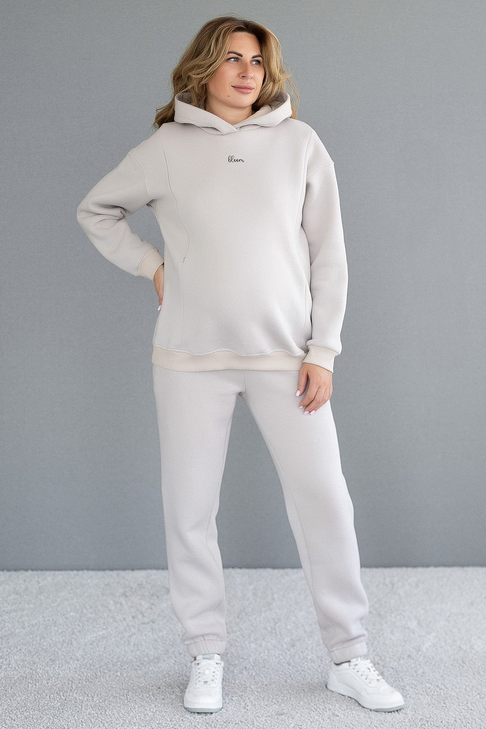 Хлопковое худи для беременных 29000 Bloom beige