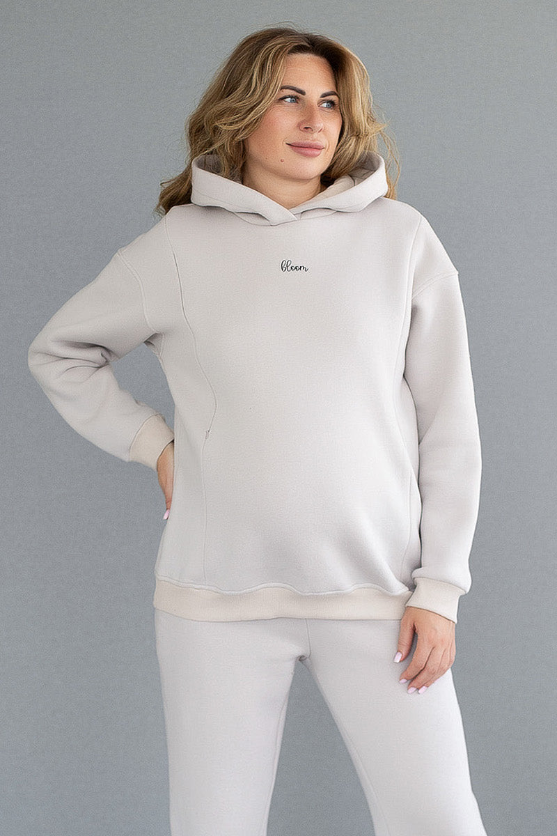 Хлопковое худи для беременных 29000 Bloom beige