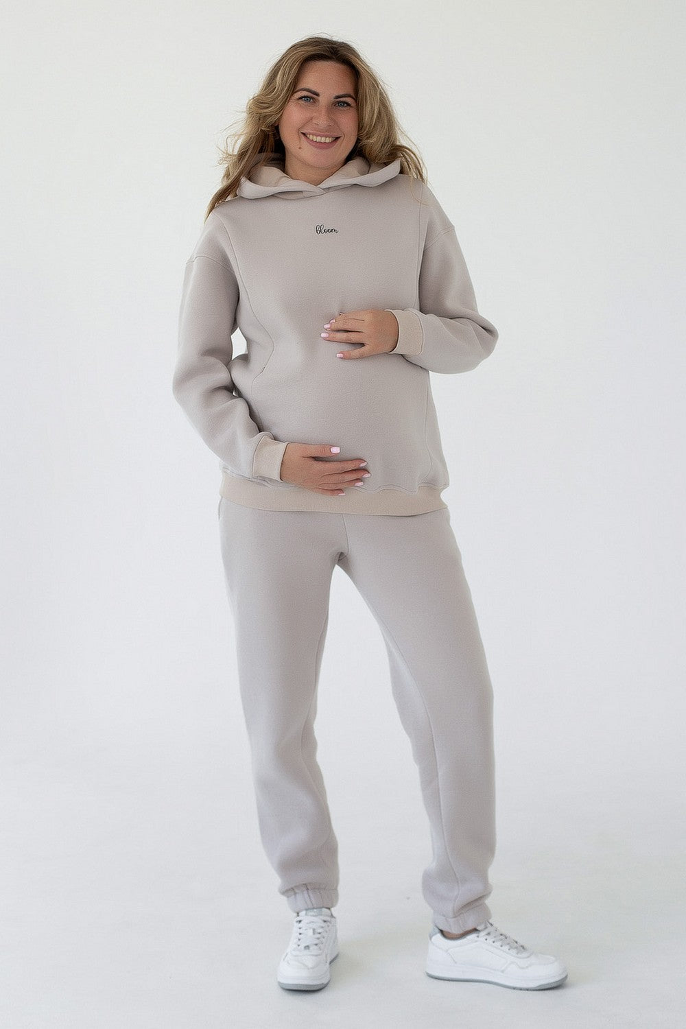 Хлопковое худи для беременных 29000 Bloom beige