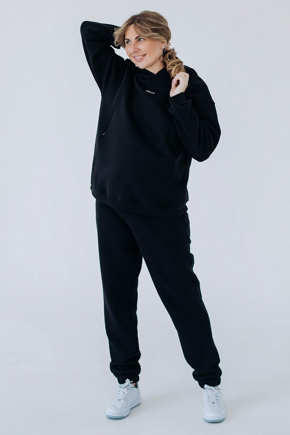 Бавовняне худі для вагітних 29000 Bloom black