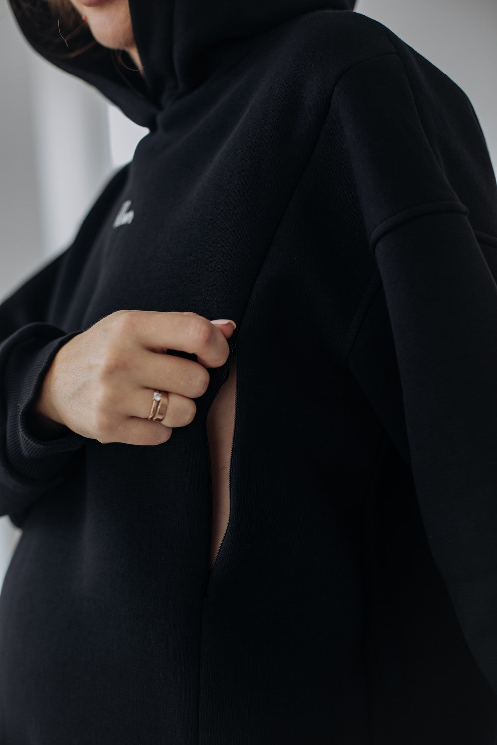 Хлопковое худи для беременных 29000 Bloom black