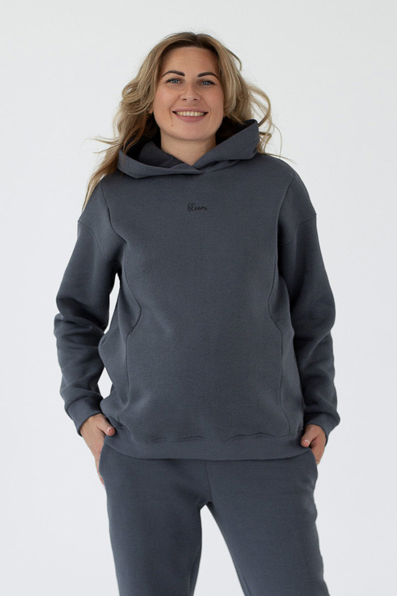 Бавовняне худі для вагітних 29000 Bloom graphite