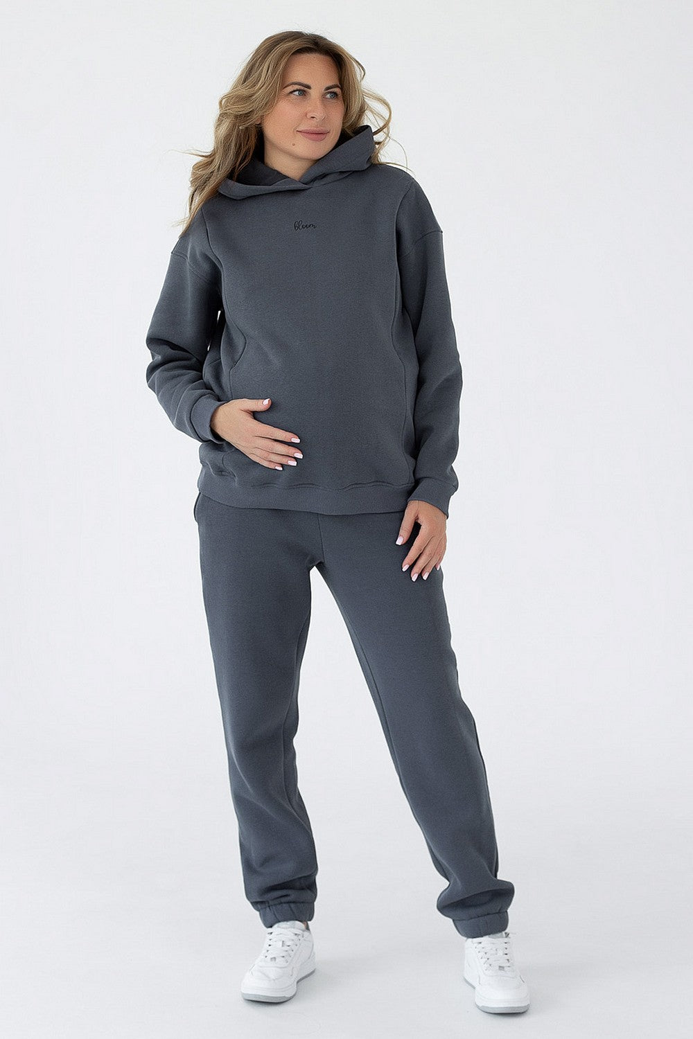 Бавовняне худі для вагітних 29000 Bloom graphite
