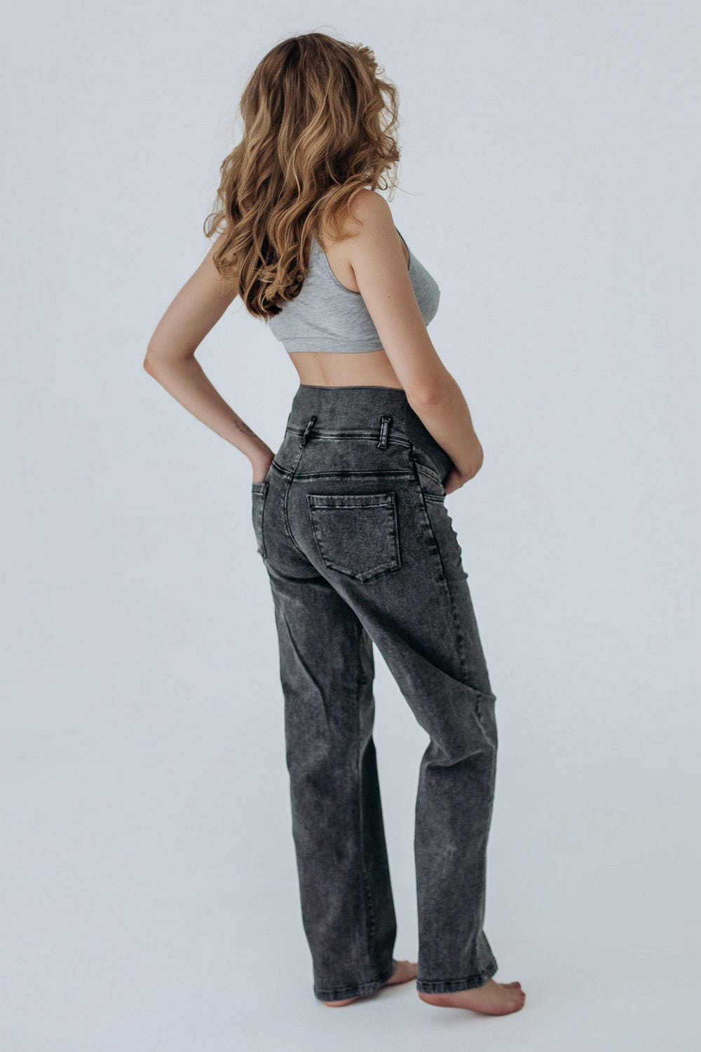 Прямые джинсы для беременных 38000 gray