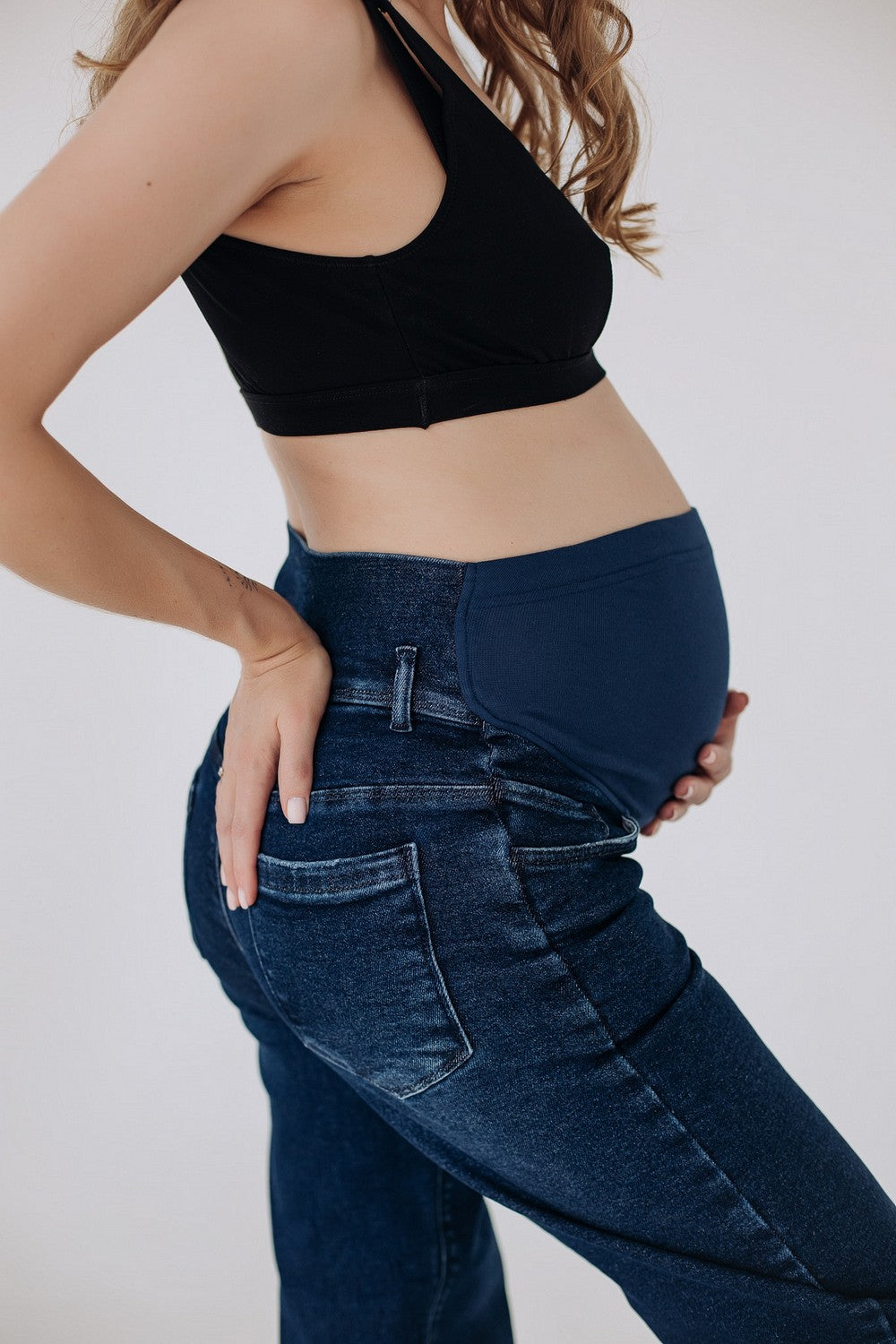 Прямі джинси для вагітних 39000 dark blue