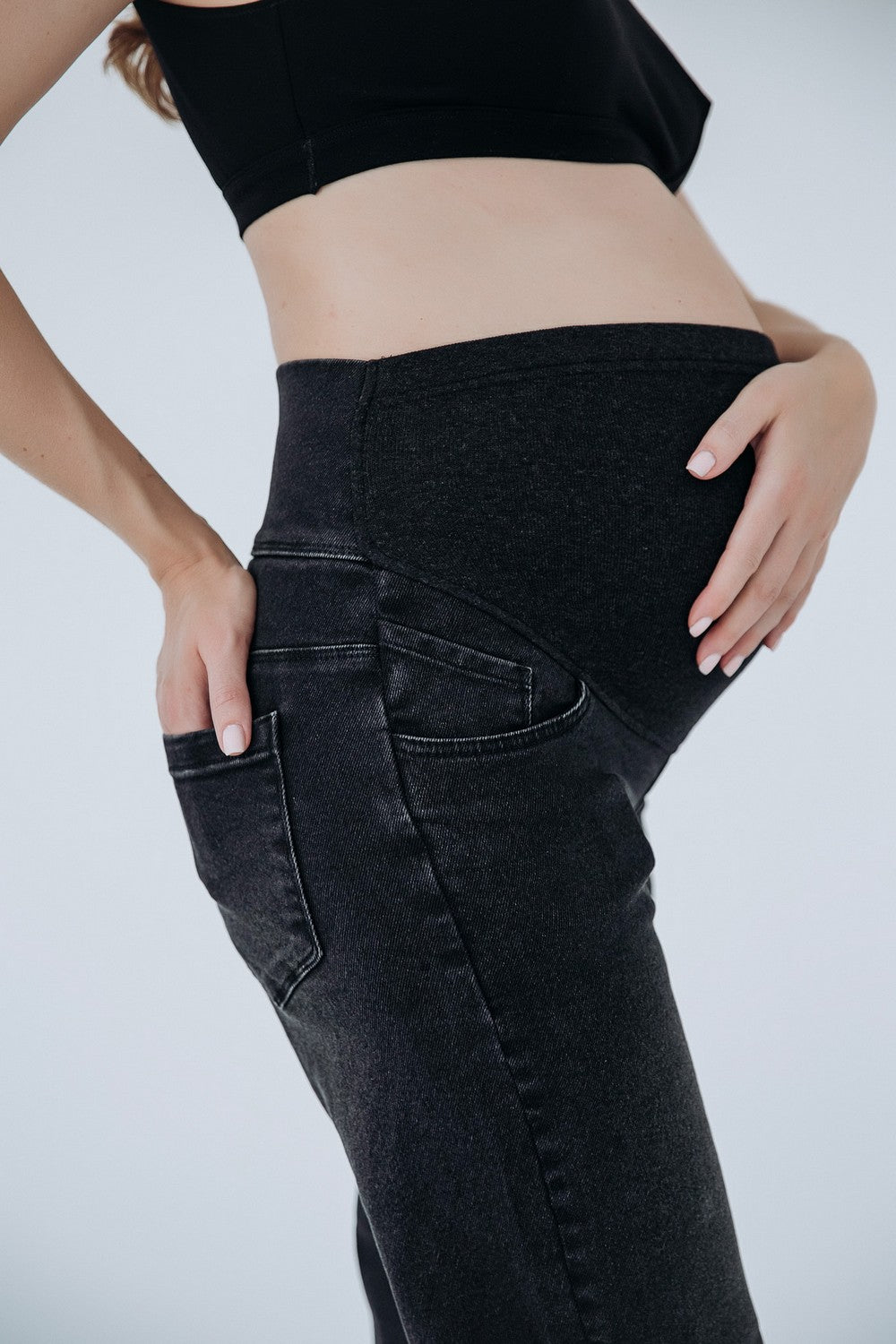 Джинси бойфренди для вагітних 41000 black