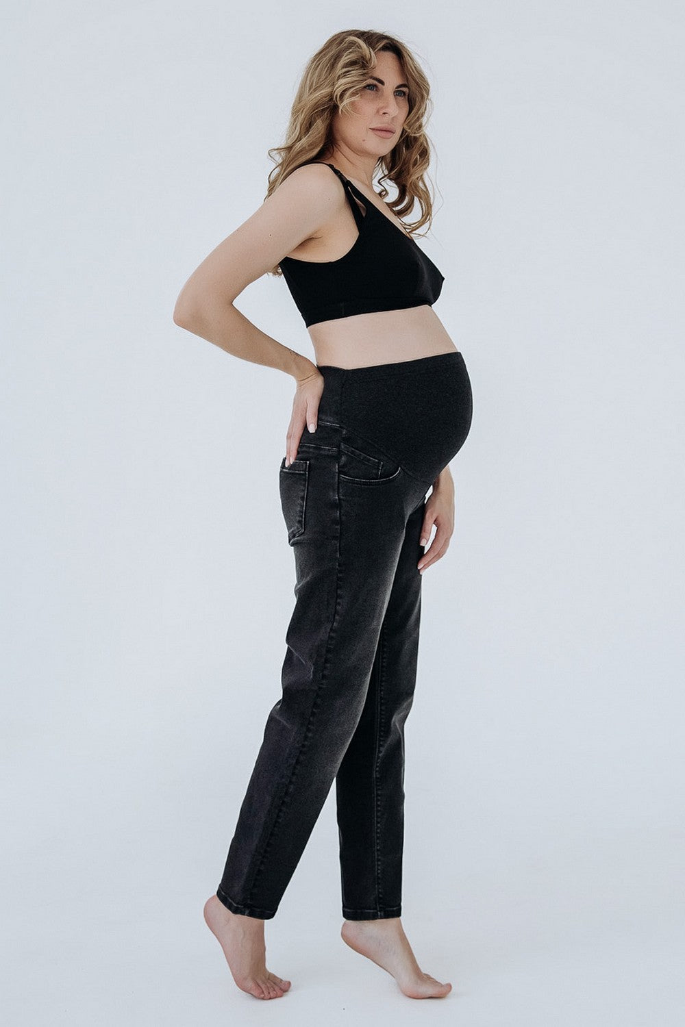 Джинси бойфренди для вагітних 41000 black