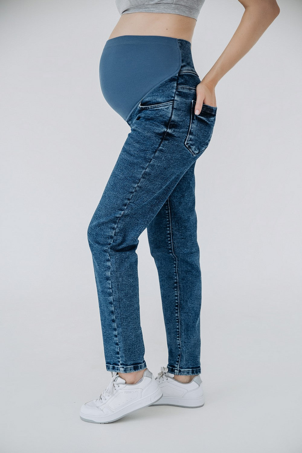 Джинсы бойфренды для беременных 42000 blue