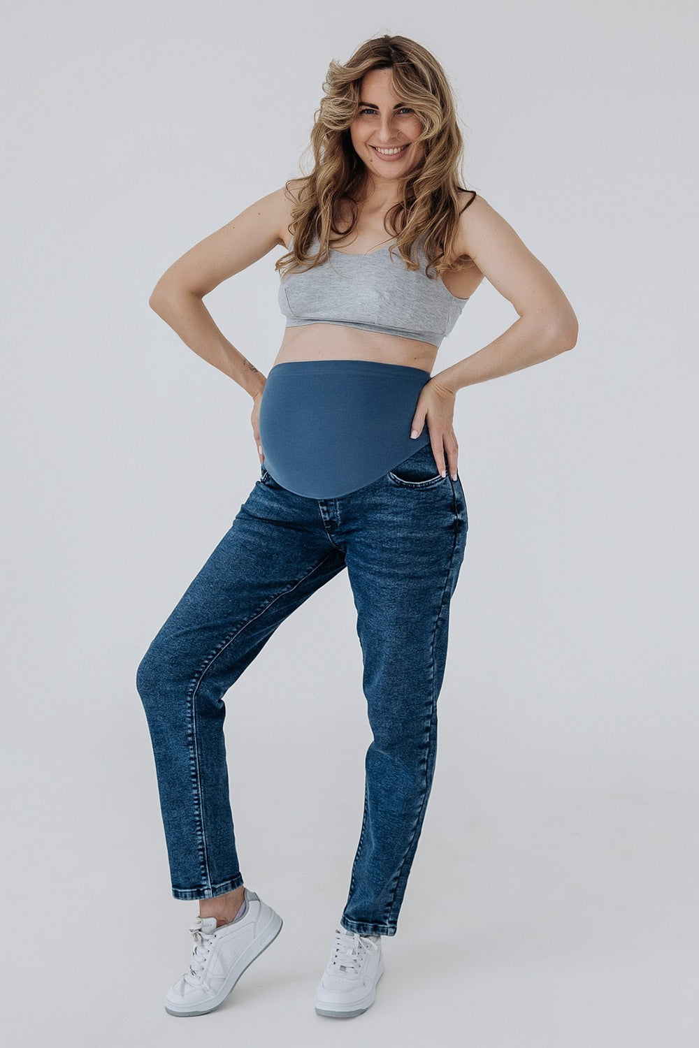 Джинси бойфренди для вагітних 42000 blue