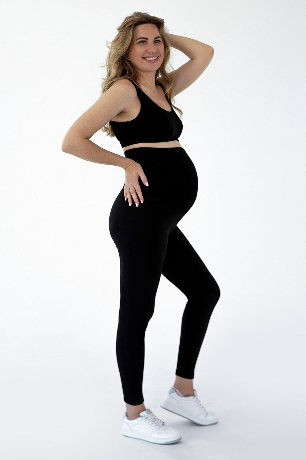 Утеплені легінси для вагітних 646 black